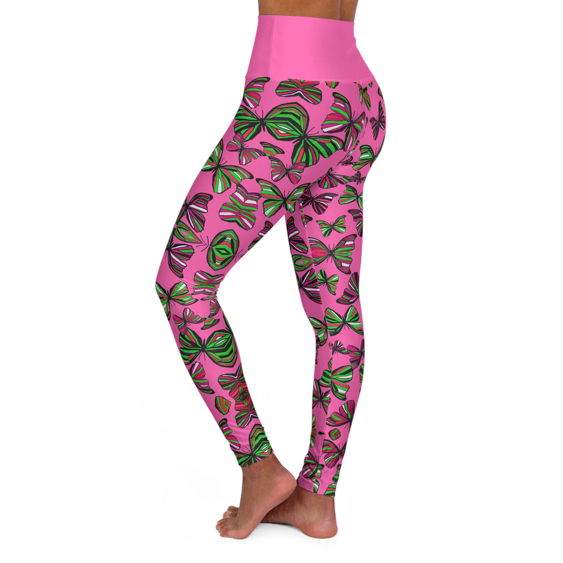 Rose Butterfly Kaleidoscope Yoga Leggings