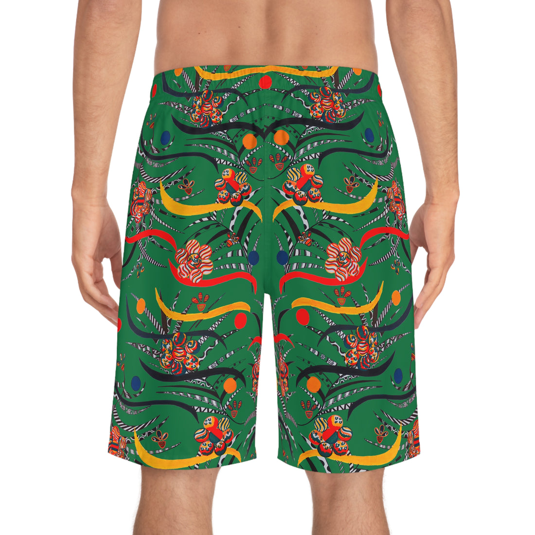 Emerald Wilderness Print Men's Board Shorts (AOP)