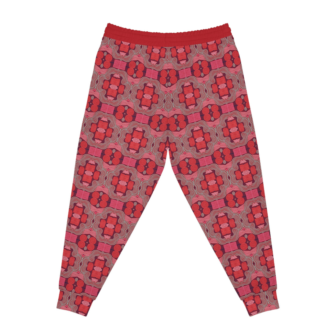 Red Geometric Print Unisex Joggers