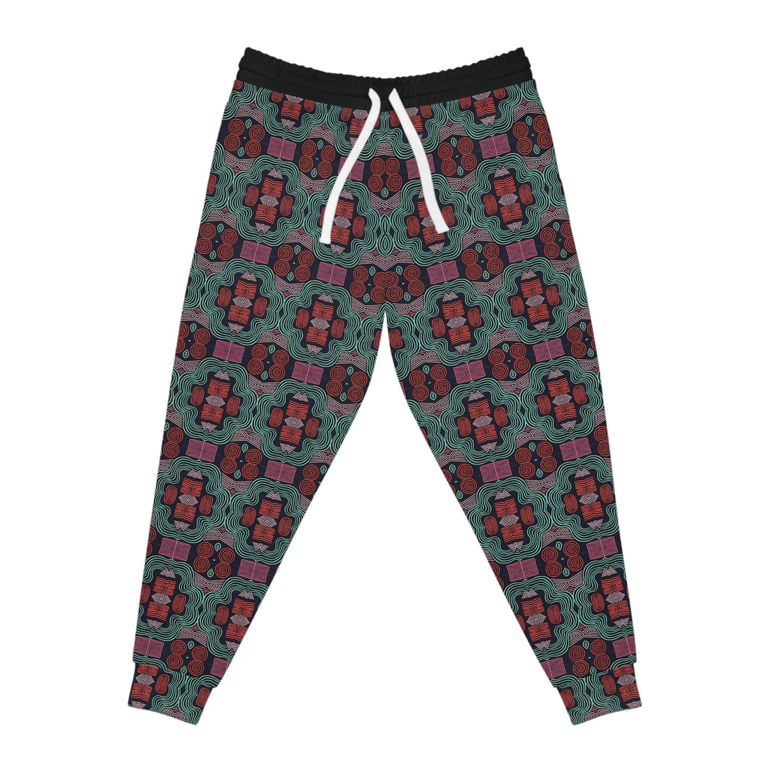 Black Geometric Print Unisex Joggers