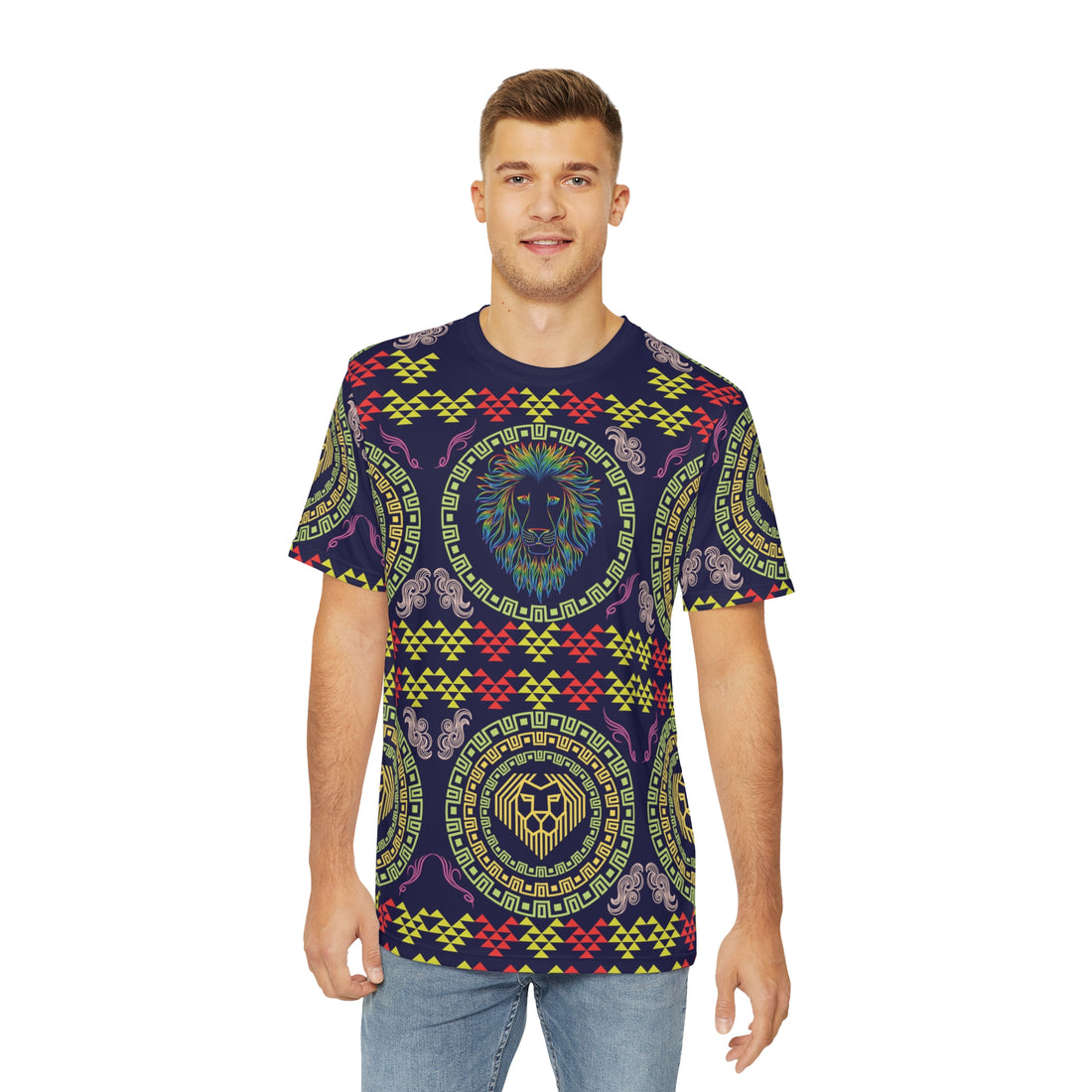 Ink Geo Lion Head Polyester Tee (AOP)