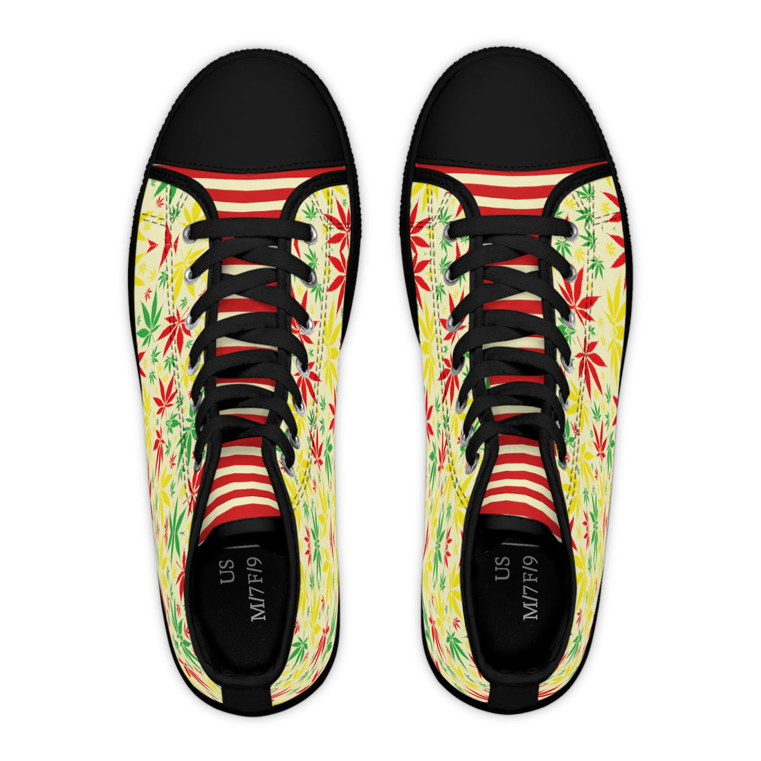 Cream Tropical Rasta Toned Women's High Top Sneakers