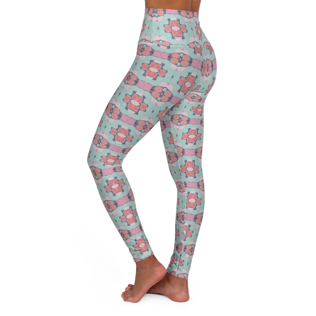 Slate Geometric Print Yoga Leggings