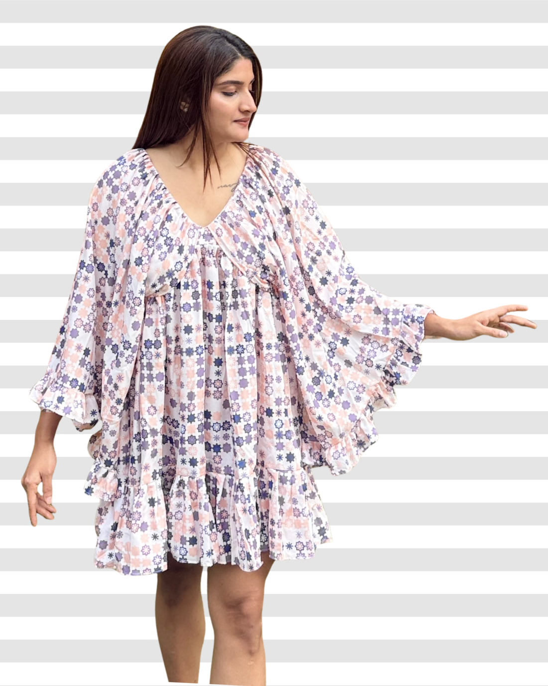 Ditsy Geometric Billowy Boho chic Dress