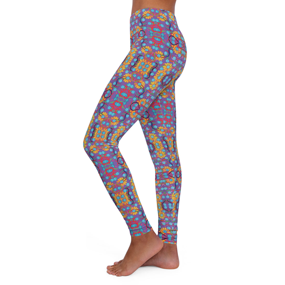 Pearl Purple Sunflower Spandex Leggings