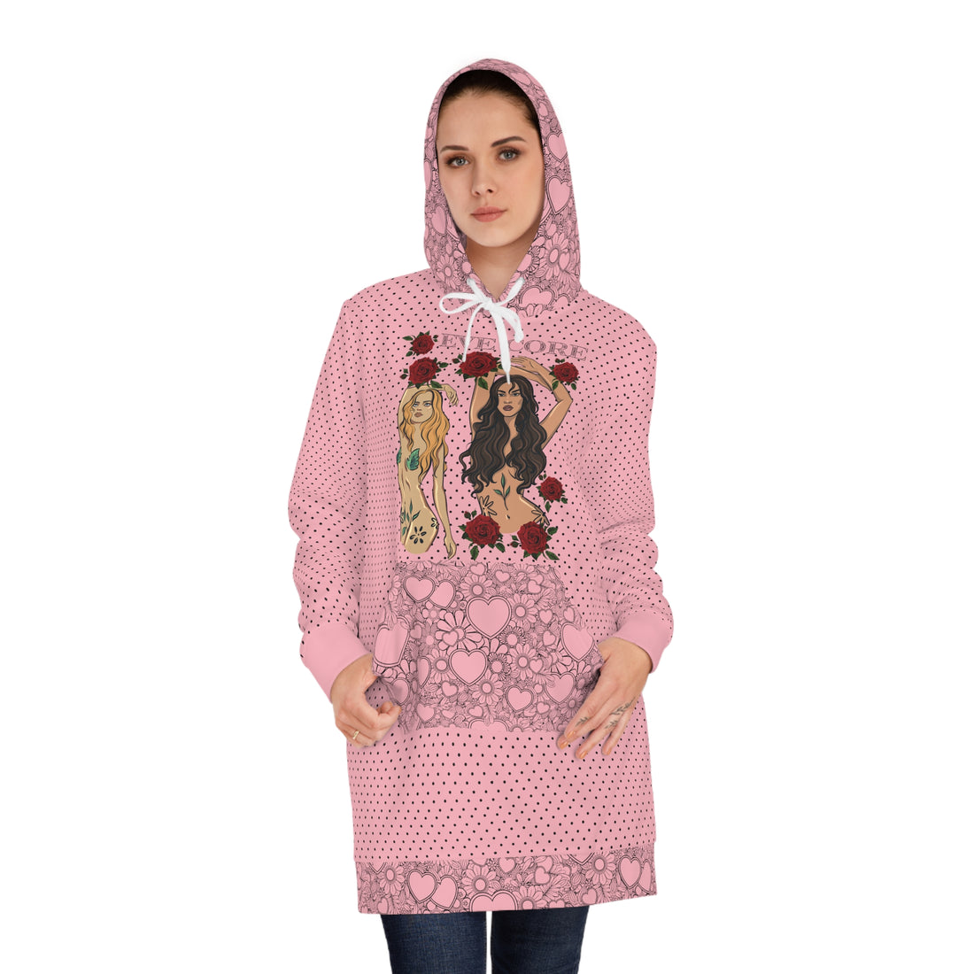 Blush Eve Core Hoodie Dress (AOP)