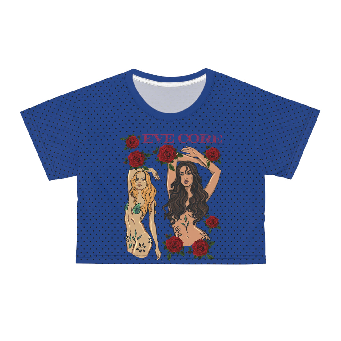 Blue Red Eve Core AOP Crop Tee