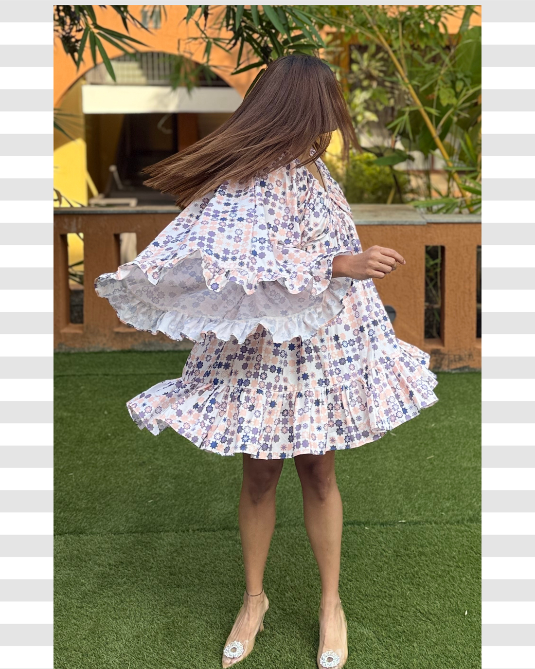 Ditsy Geometric Billowy Boho chic Dress