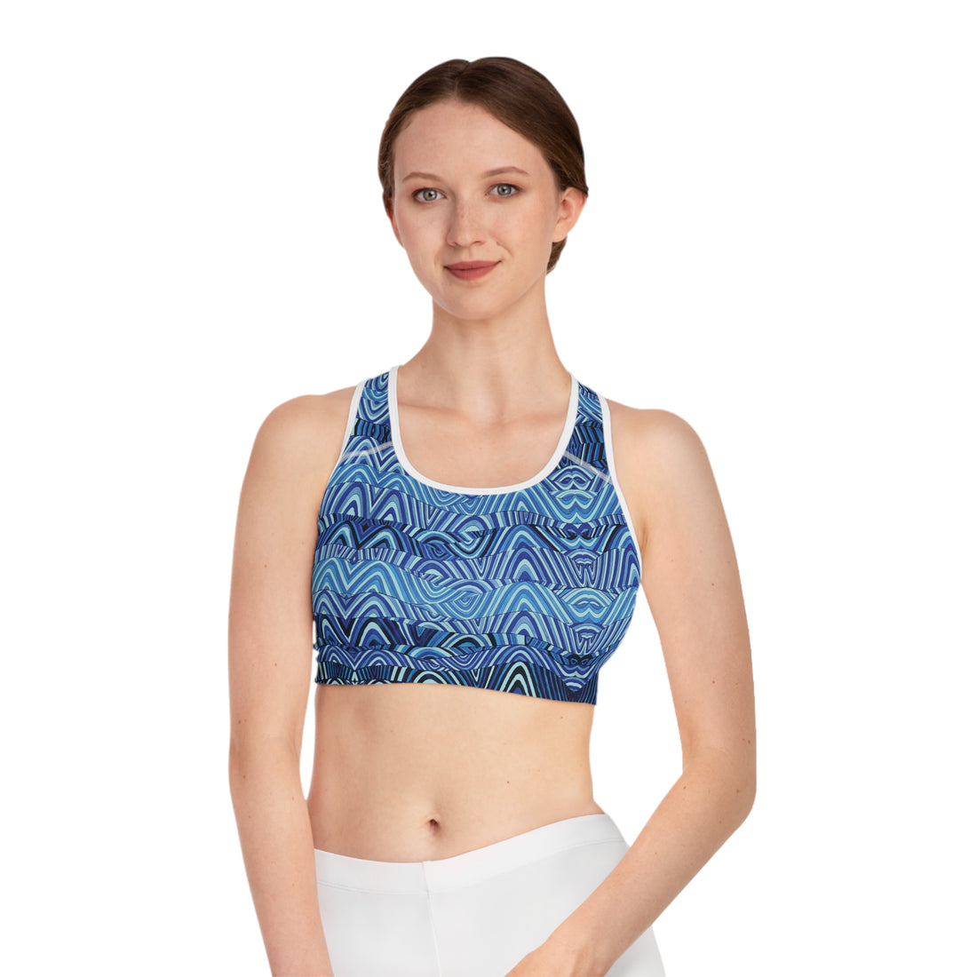 Icy Blue Sonic (AOP) Racerback Sports Bra