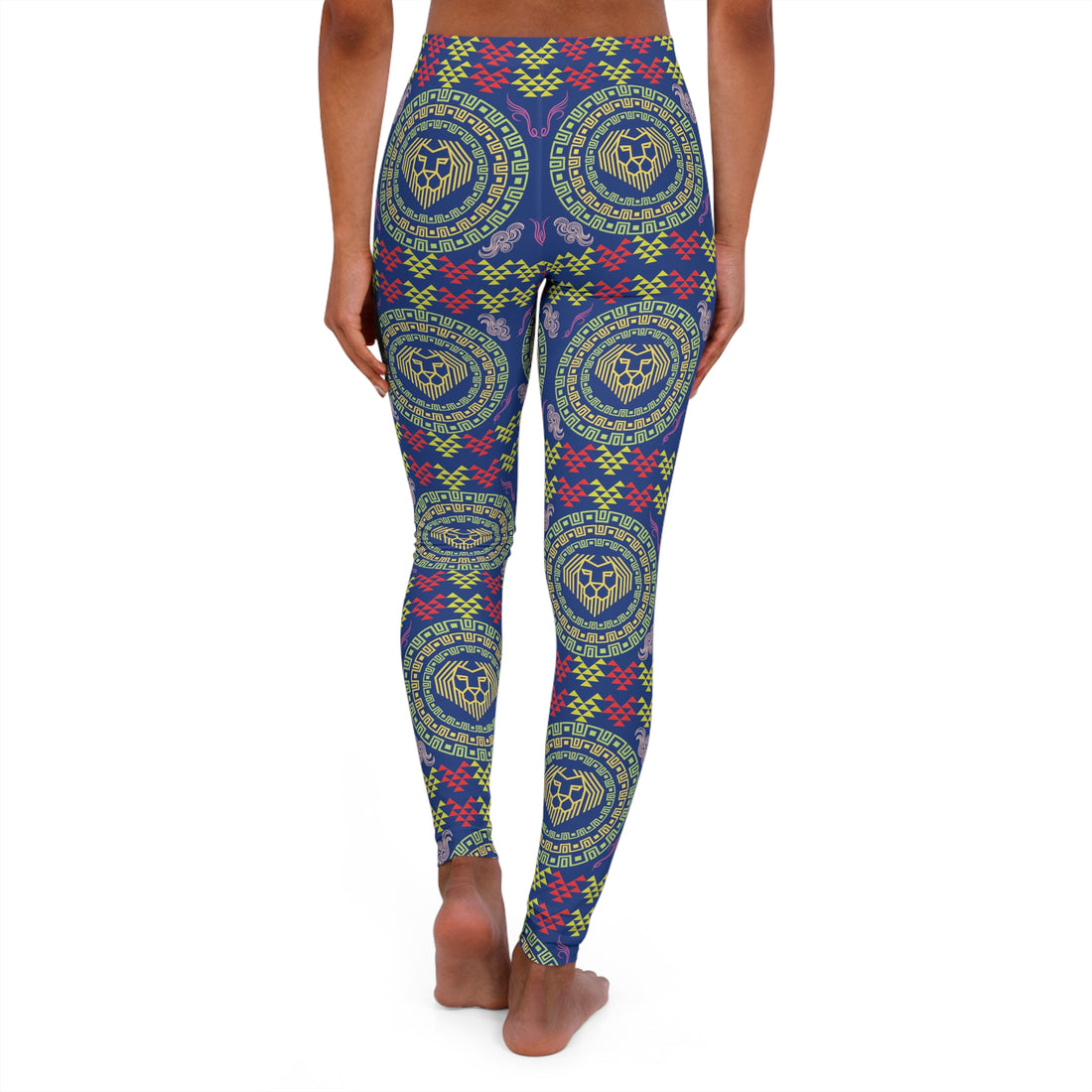 Royal Blue lion head Spandex Leggings