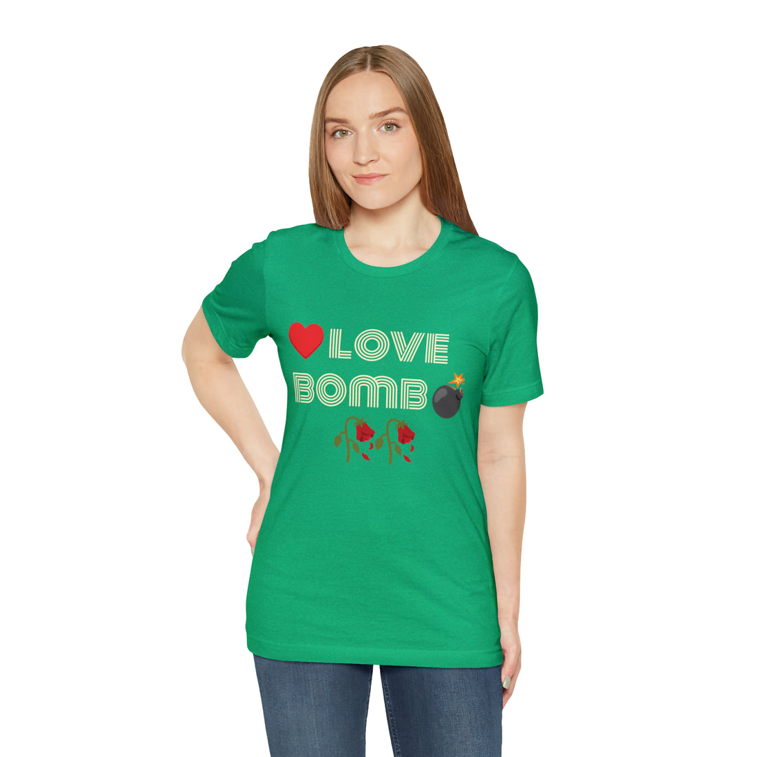 Unisex Love Bomb Typography Jersey Tee