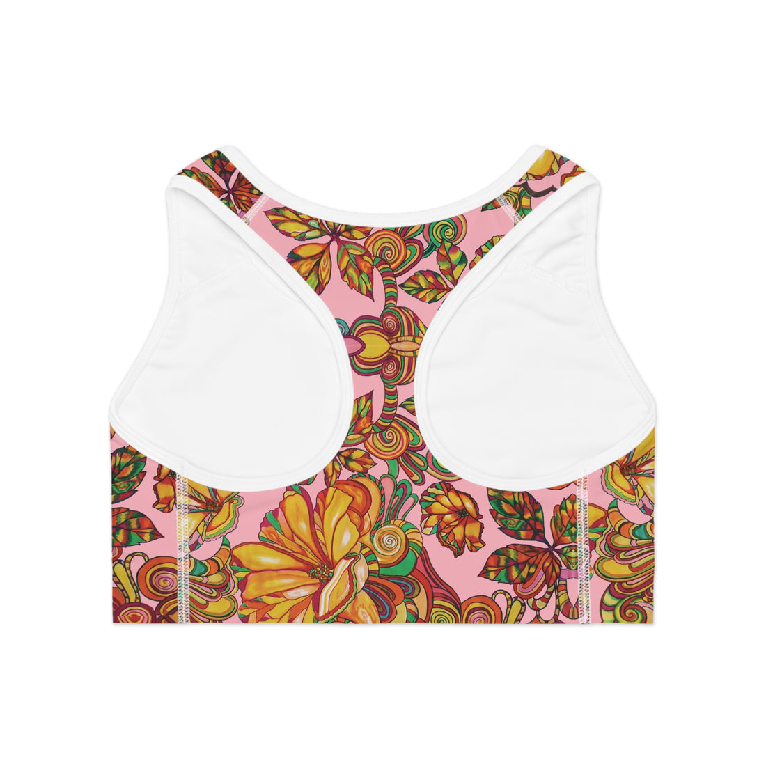 Blush Artsy Floral Racer Back Sports Bra & Yoga Leggings Bundle