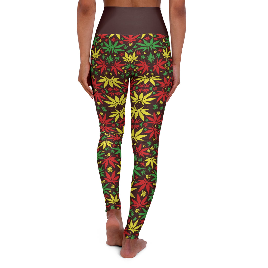 Marsala Tropical Rasta Racer Back Sports Bra & Yoga Legging Bundle