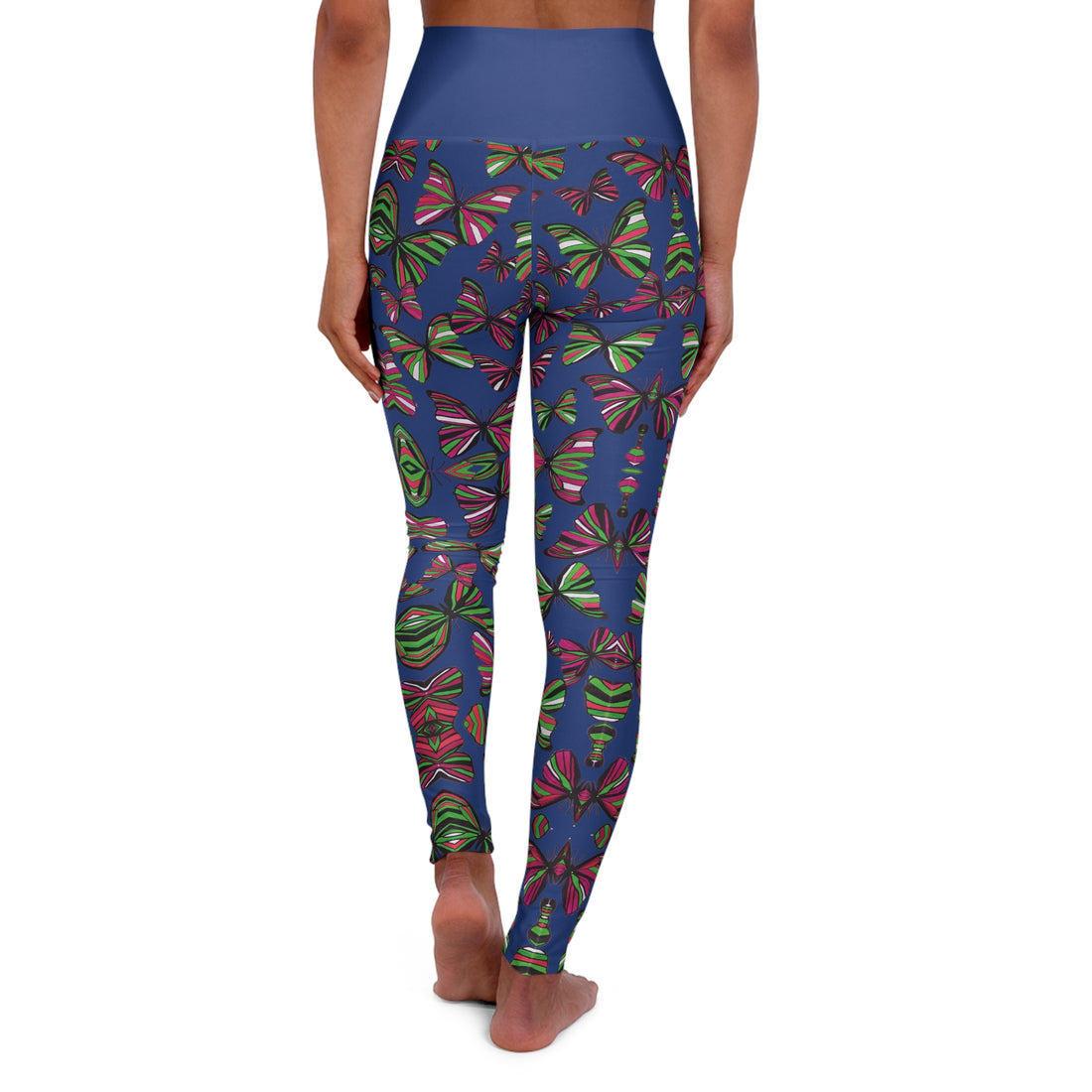 Blue Butterfly Racer Back Sports Bra & Yoga Leggings Bundle