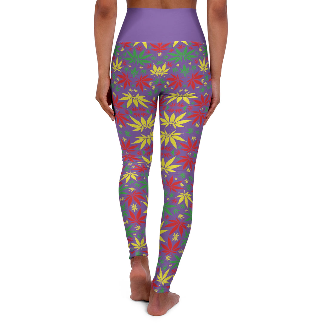 Pearl Purple Tropical Rasta Racer Back Sports Bra & Yoga Legging Bundle