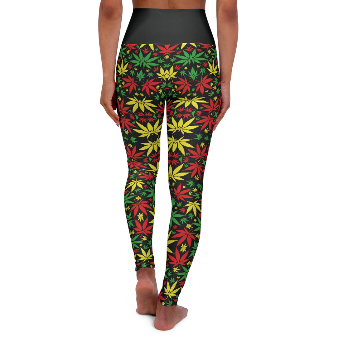 Black Tropical Rasta Racer Back Sports Bra & Yoga Leggings Bundle