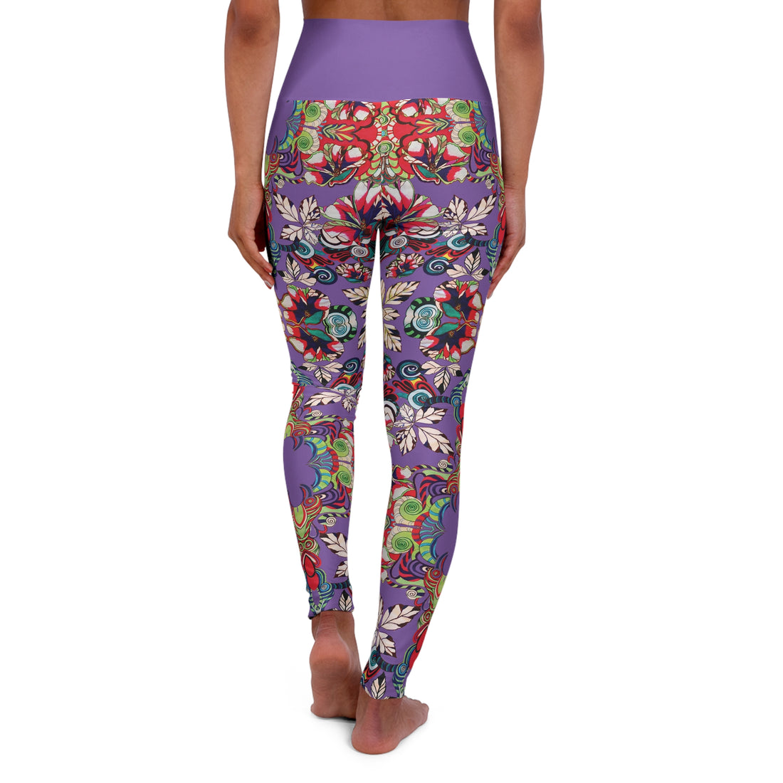 Pearl Purple Graphic Floral Sports Bra & Yoga Leggings