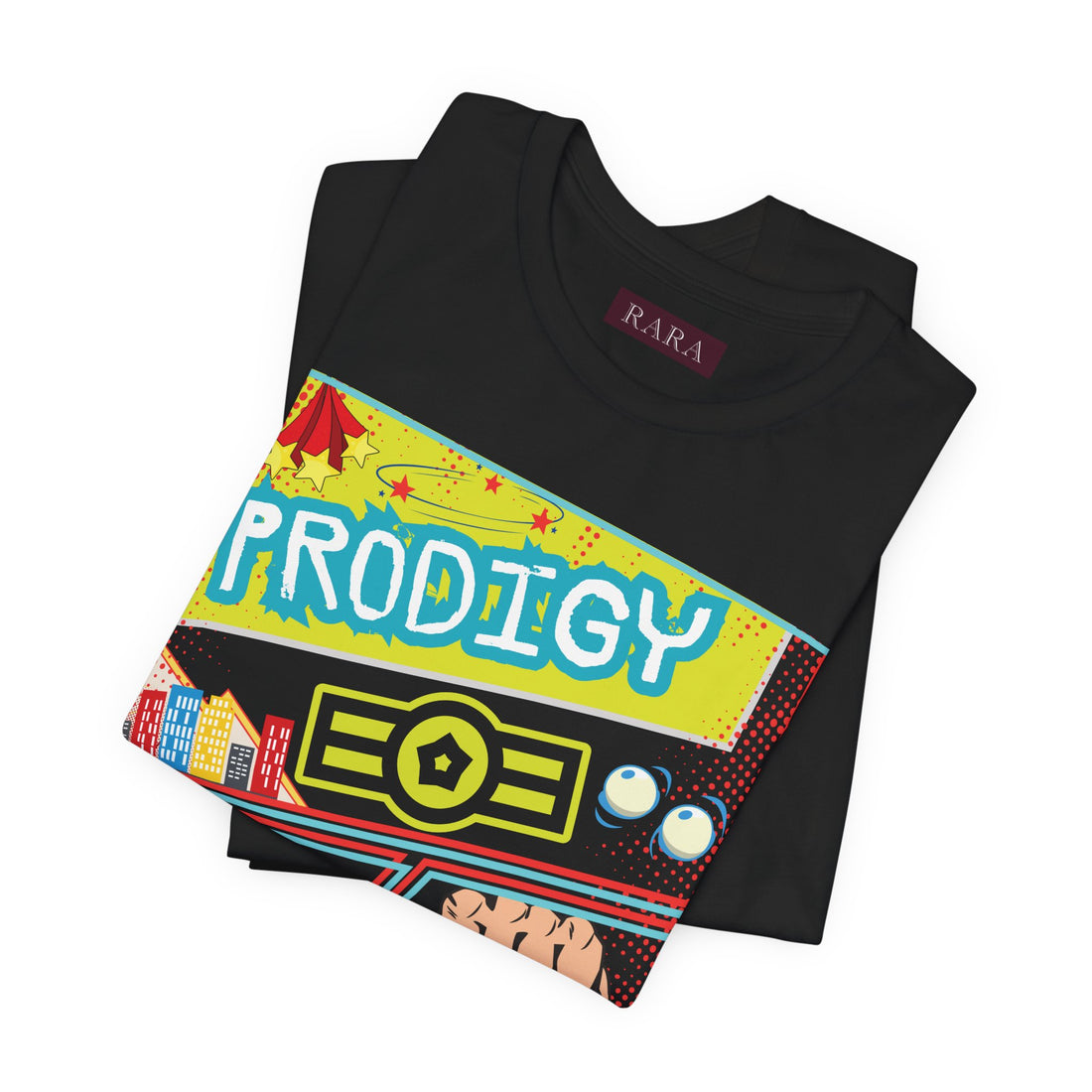 Prodigy Graphic Cotton Unisex Tee with Comic Print