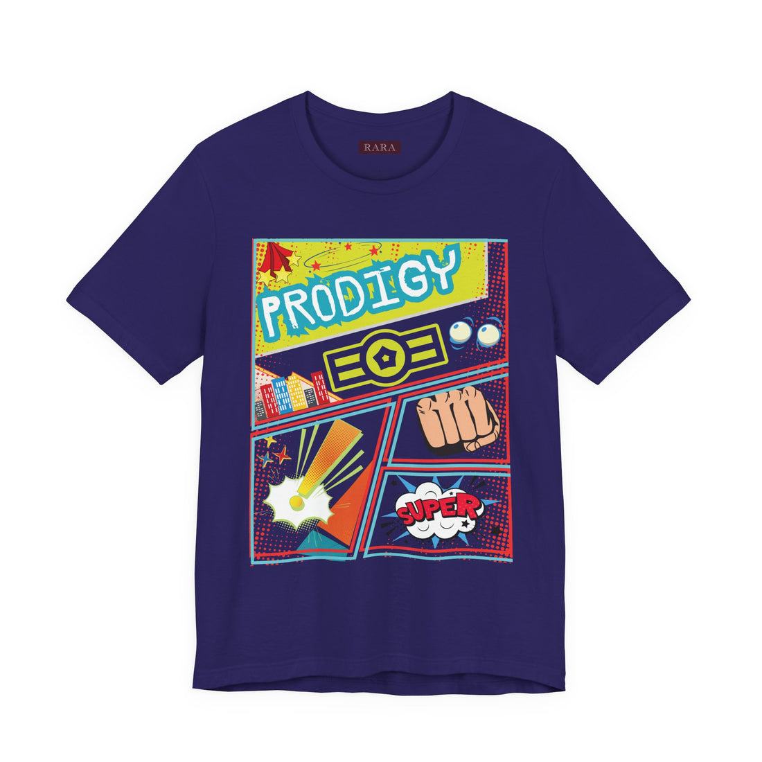 Prodigy Graphic Cotton Unisex Tee with Comic Print