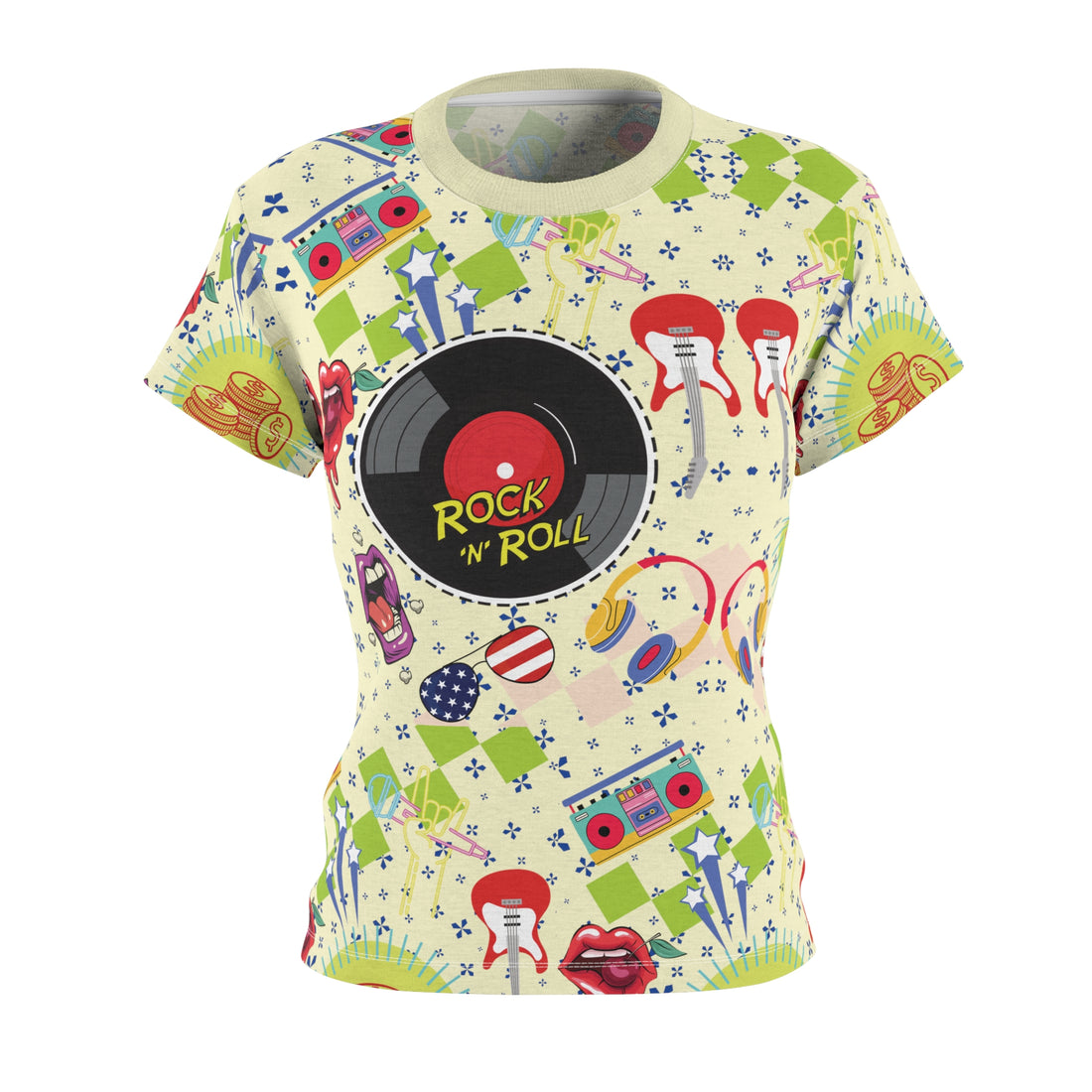Rock N' Roll AOP Women's Cap Sleeves T-shirt