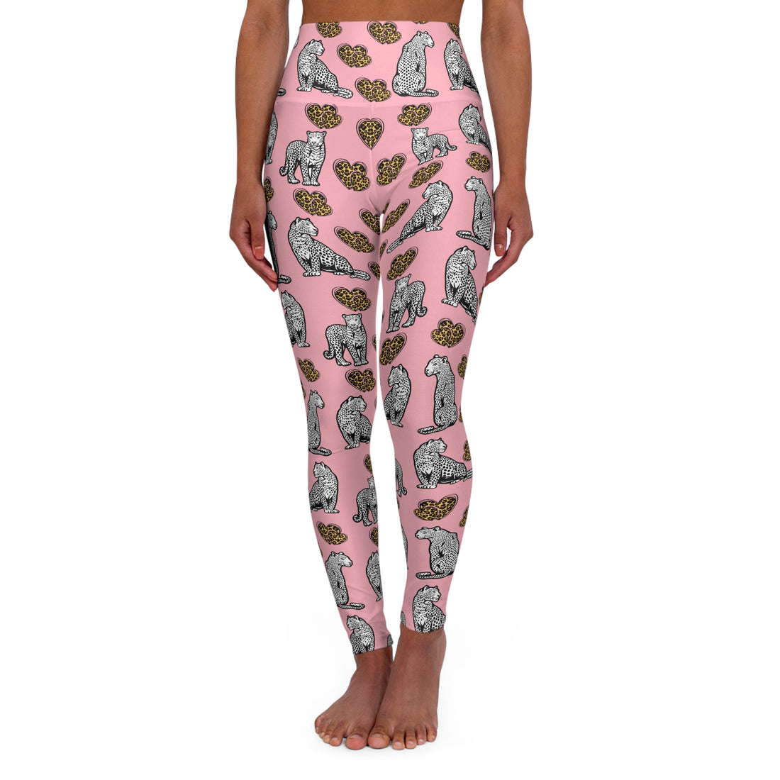 Cheetah Hearts Yoga Leggings