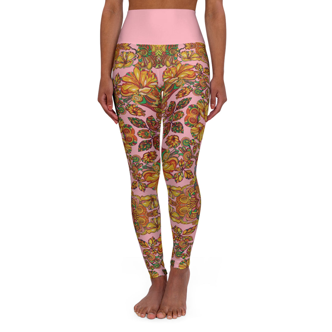 Blush Artsy Floral Racer Back Sports Bra & Yoga Leggings Bundle