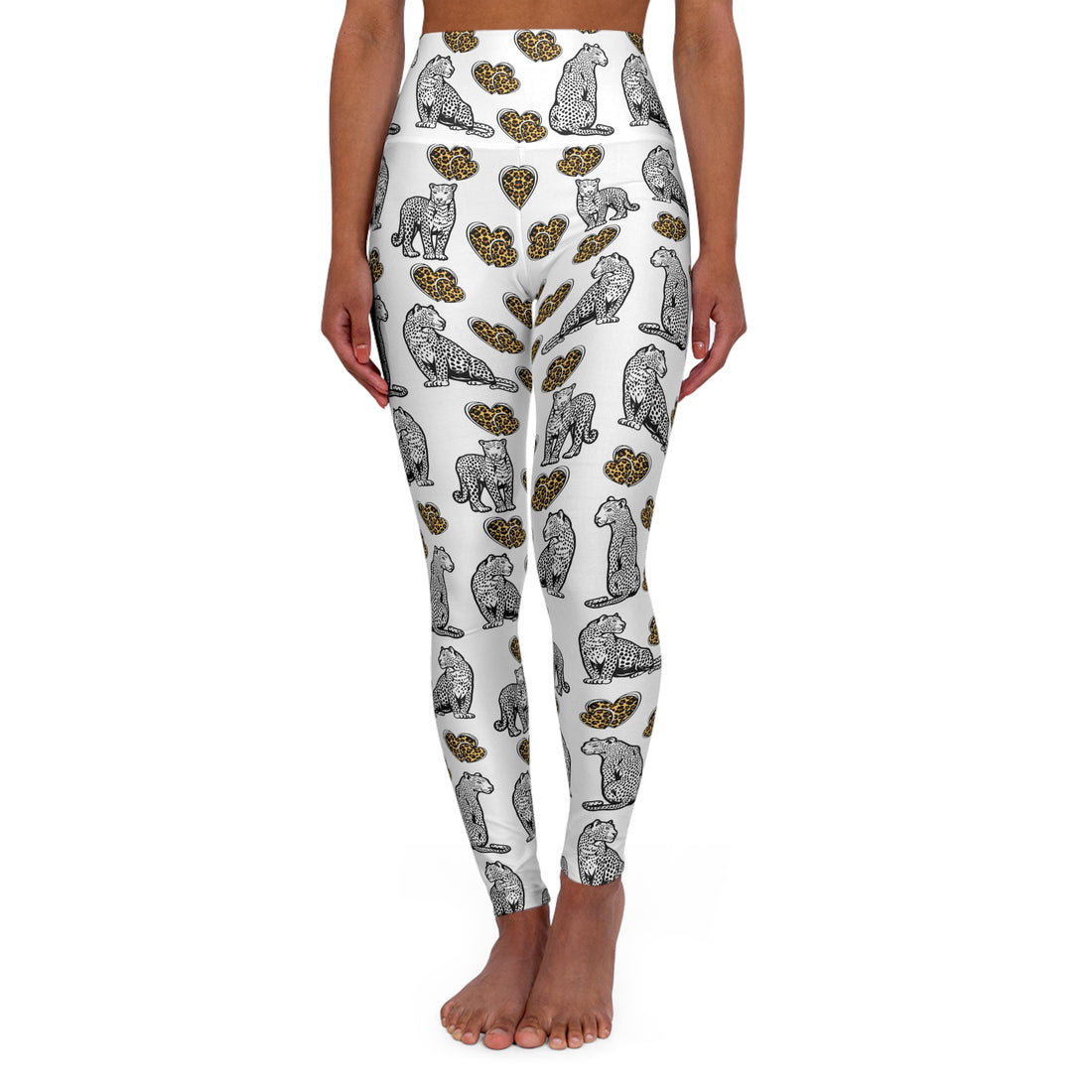 Cheetah Hearts Yoga Leggings