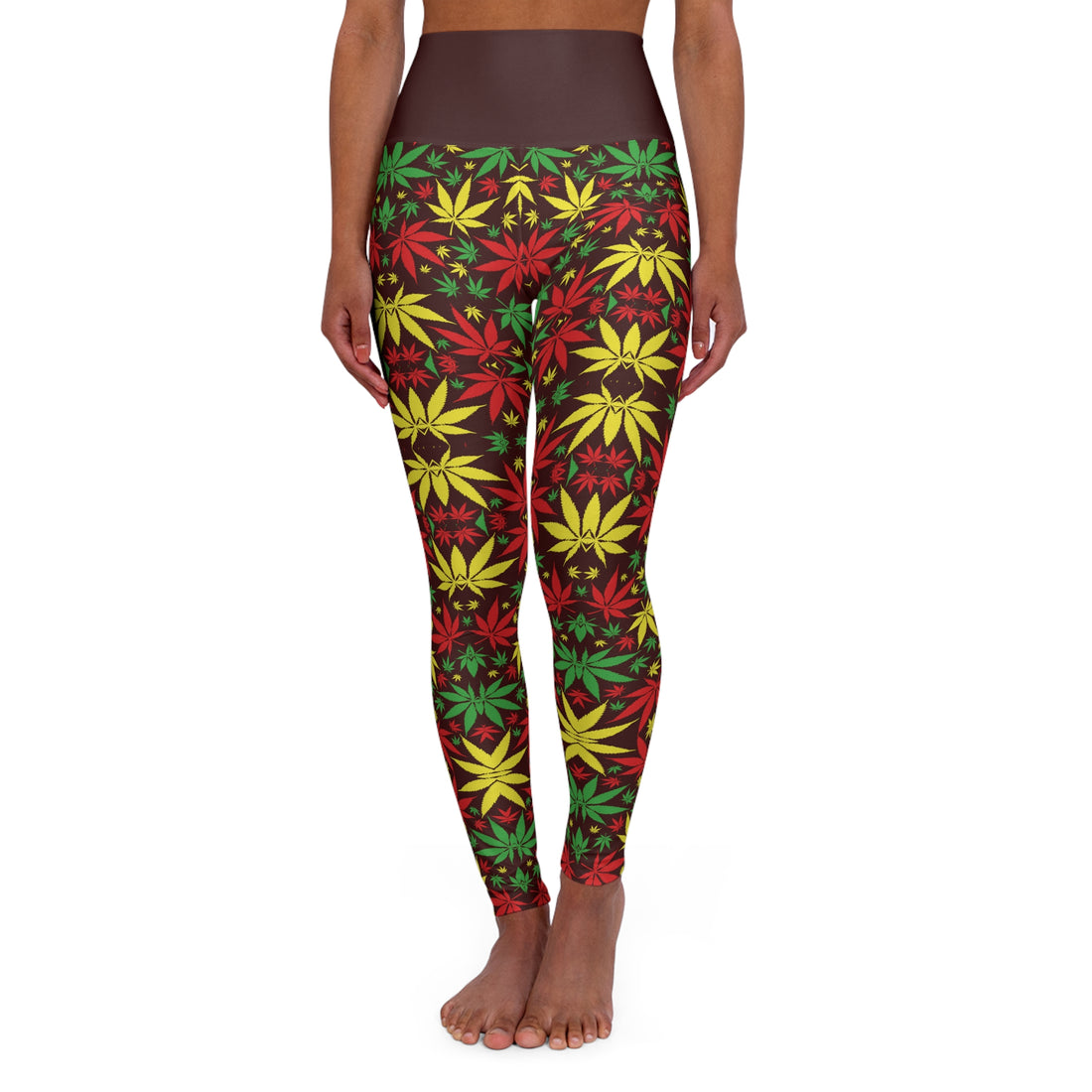 Marsala Tropical Rasta Racer Back Sports Bra & Yoga Legging Bundle