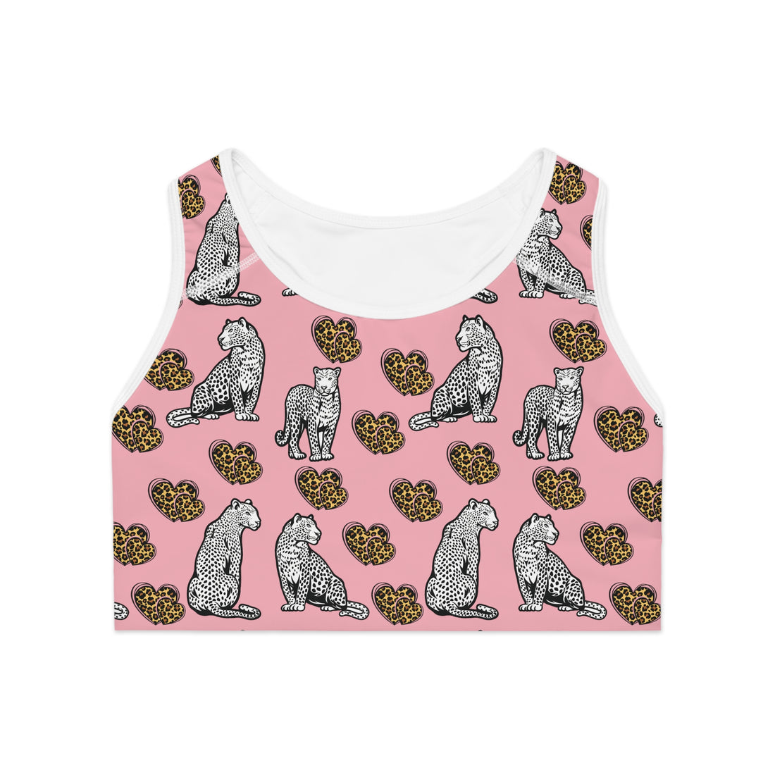 Cheetah Hearts (AOP) Sports Bra