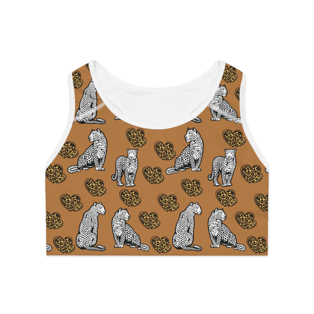 Cheetah Hearts (AOP) Sports Bra