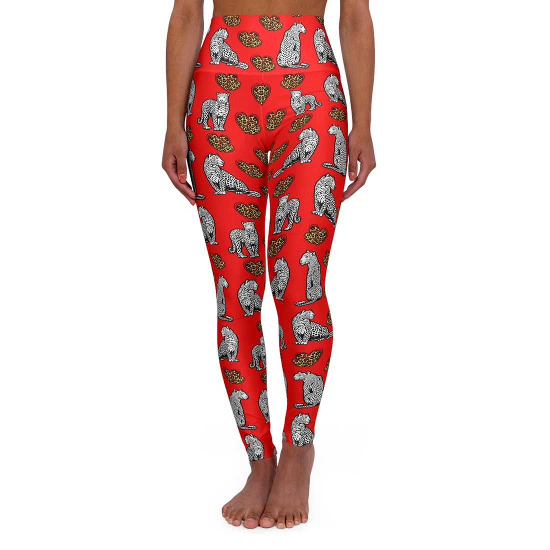 Cheetah Hearts Yoga Leggings