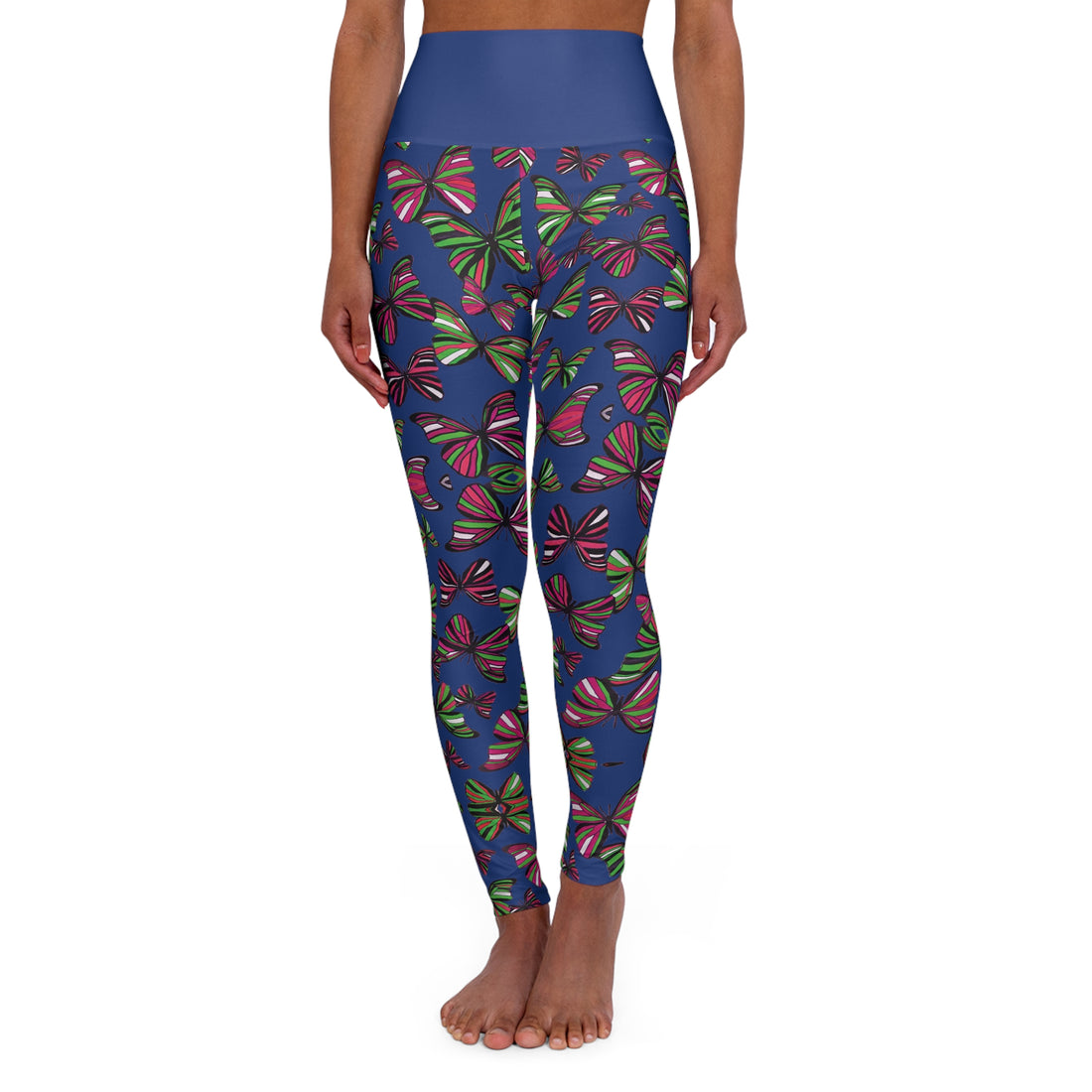 Blue Butterfly Racer Back Sports Bra & Yoga Leggings Bundle