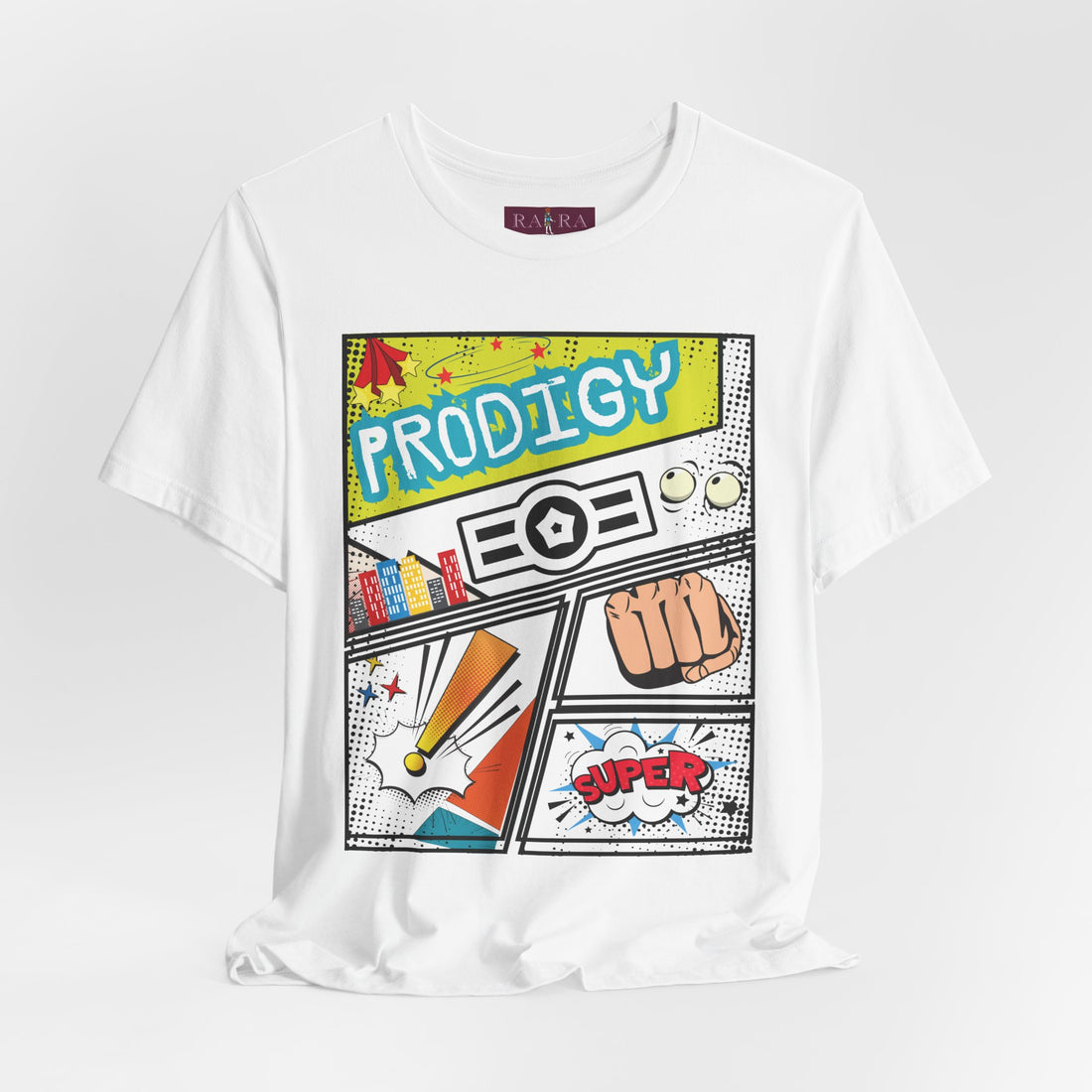 Prodigy Graphic Cotton Unisex Tee with Comic Print
