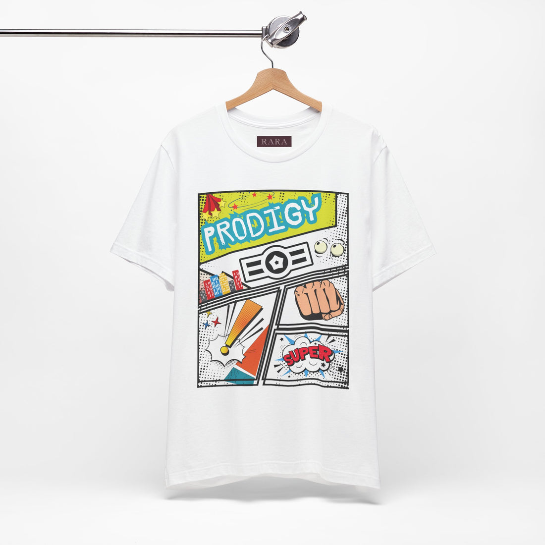 Prodigy Graphic Cotton Unisex Tee with Comic Print