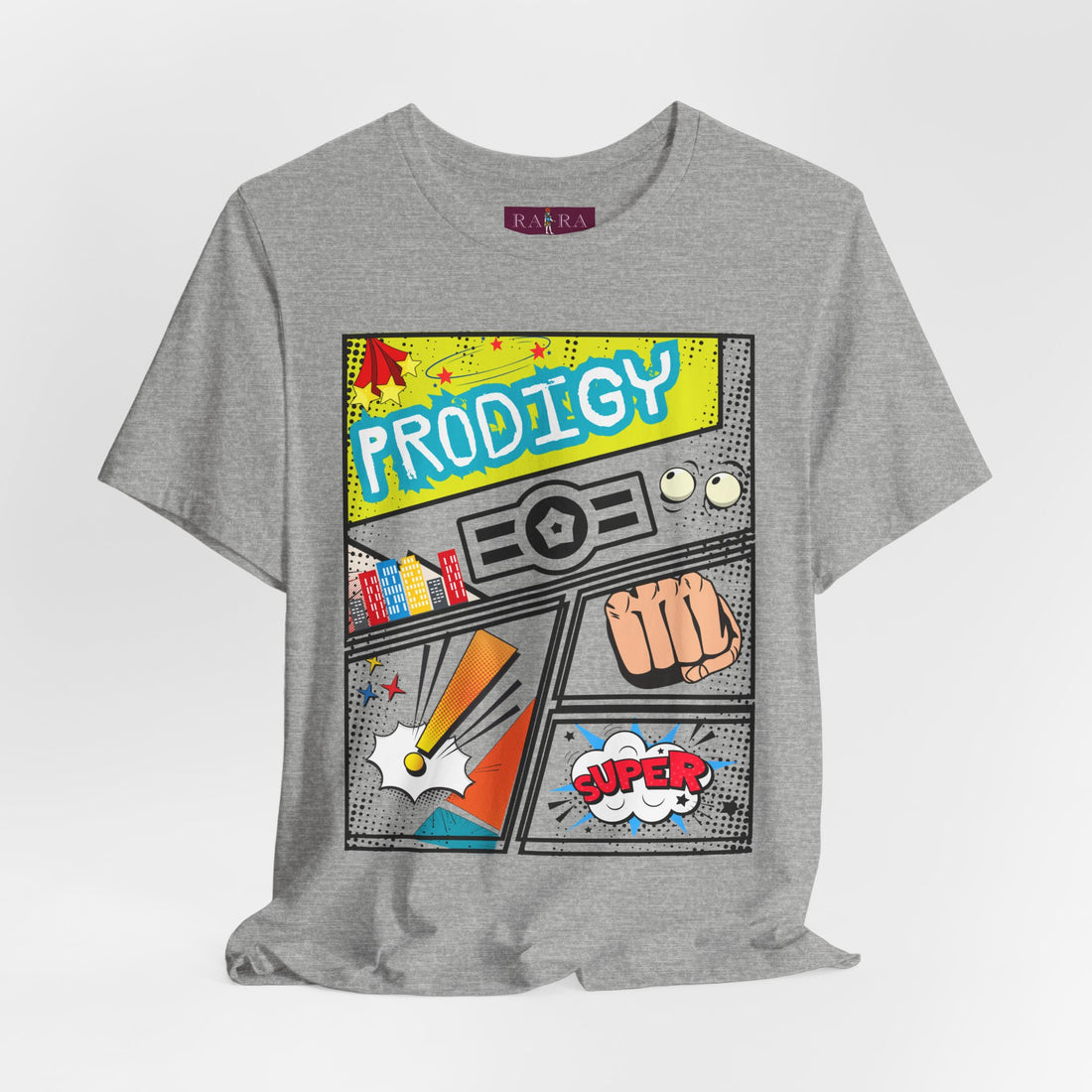 Prodigy Graphic Cotton Unisex Tee with Comic Print