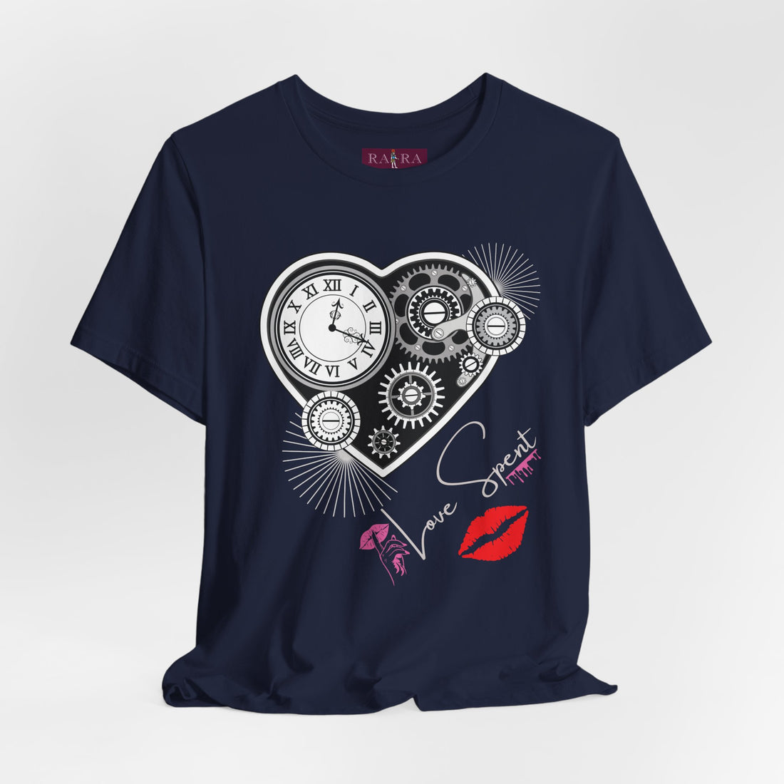 Minimal Grunge Aesthetic "Love Spent" Typography Graphic Cotton Women's Tee