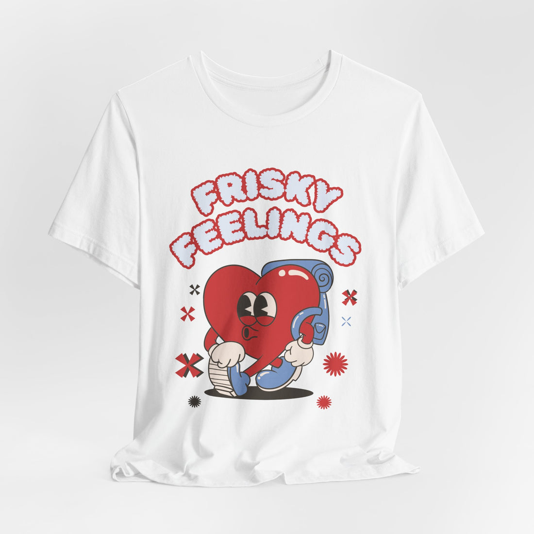 Frisky Feelings Explorer Graphic Typography Unisex Cotton Tee