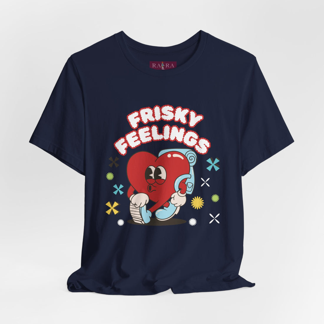 Frisky Feelings Explorer Graphic Typography Unisex Cotton Tee