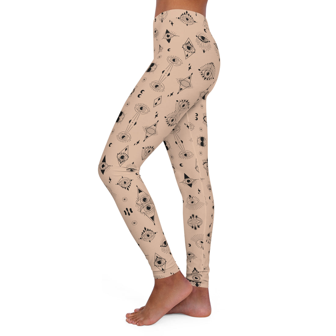 Edgy Evil Eye Print Spandex Leggings