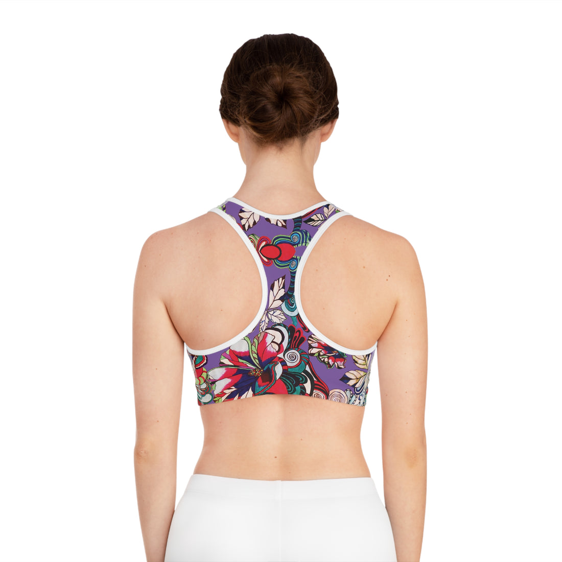 Pearl Purple Graphic Floral Sports Bra & Yoga Legging Bundle