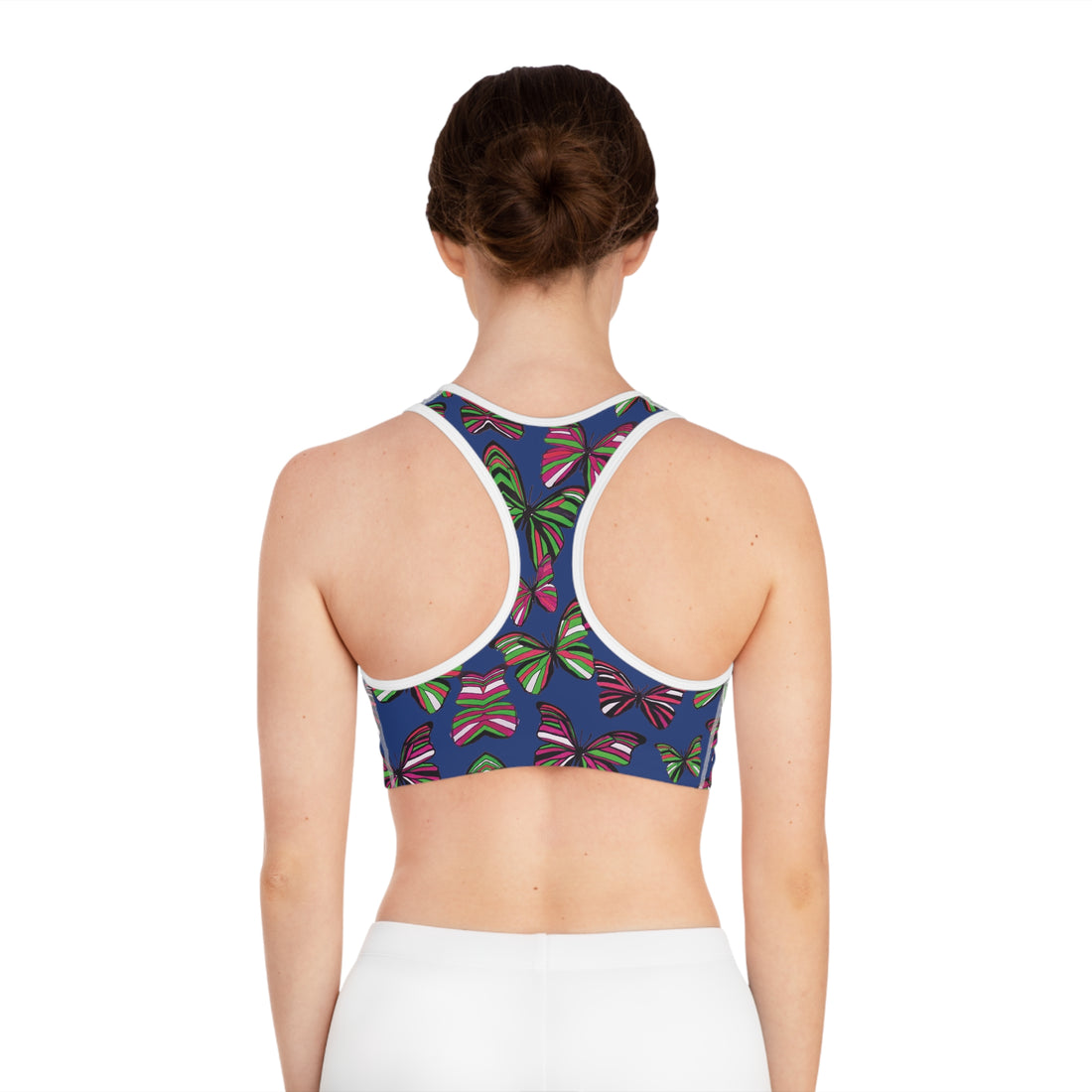 Blue Butterfly Racer Back Sports Bra & Yoga Leggings Bundle