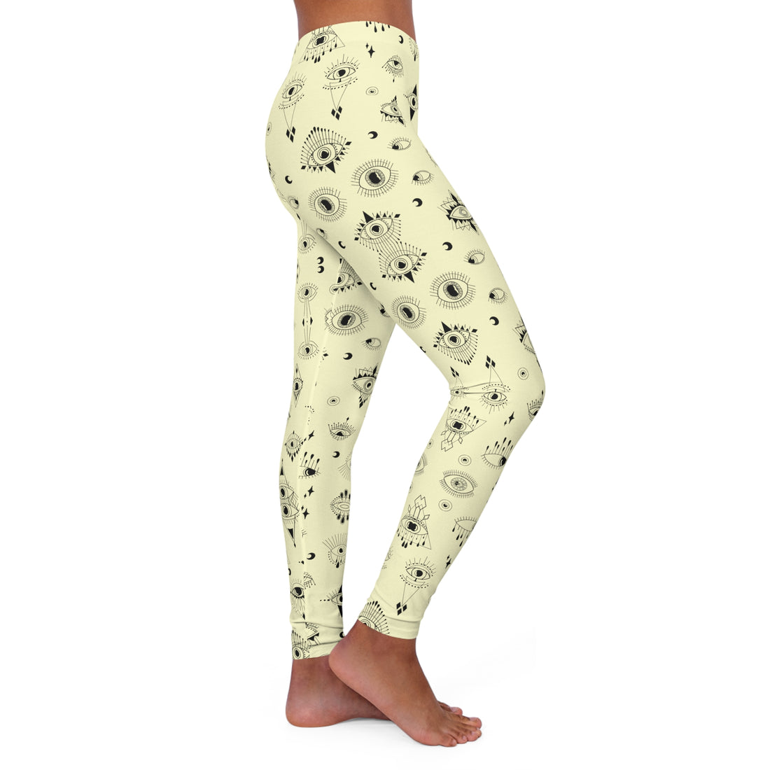 Edgy Evil Eye Print Spandex Leggings