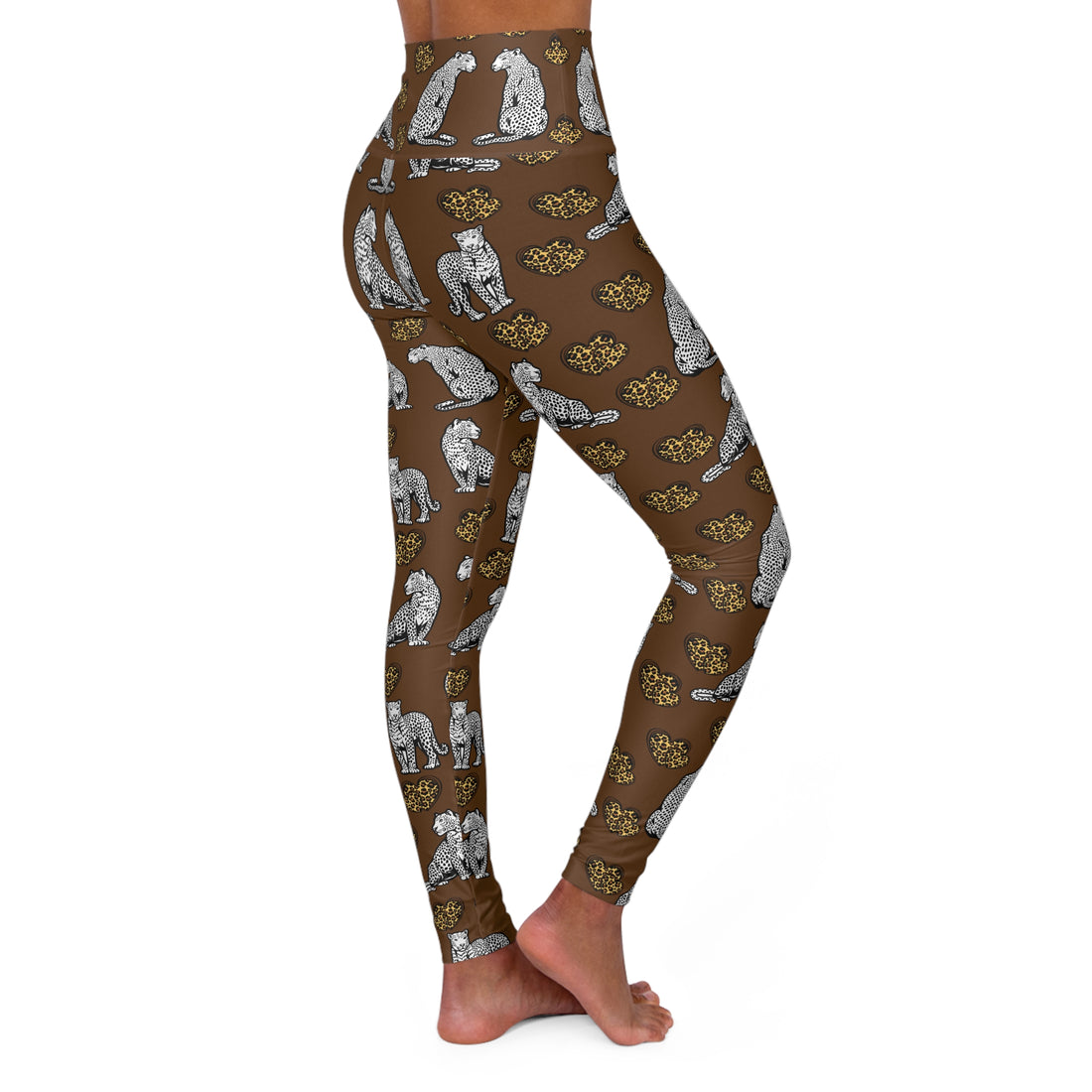 Cheetah Hearts Yoga Leggings