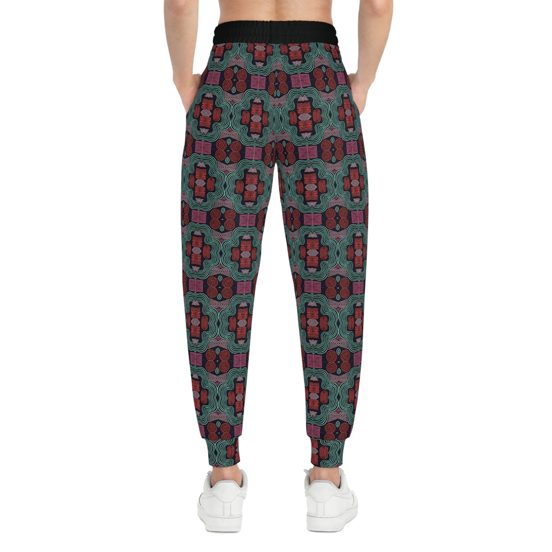 Black Geometric Print Unisex Joggers