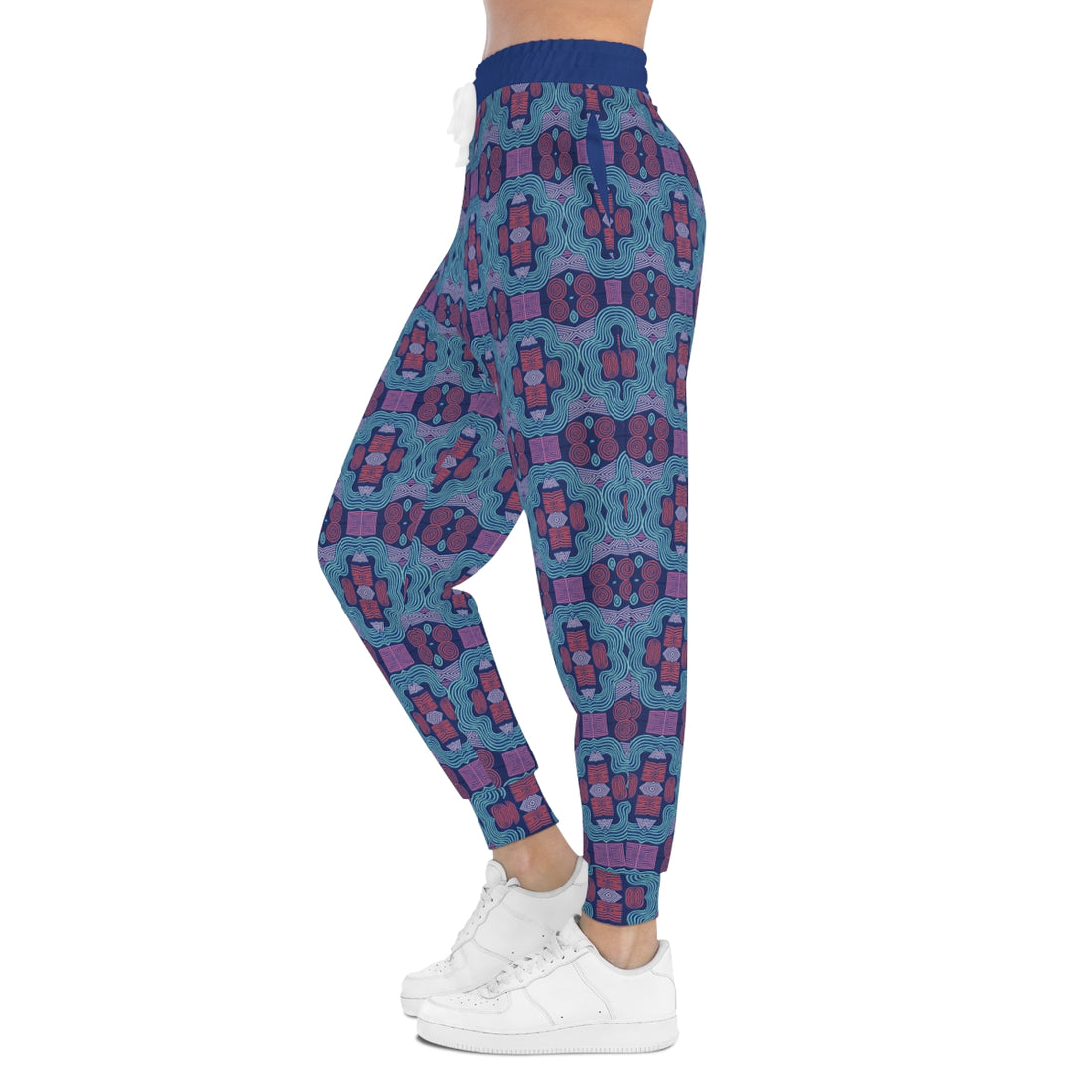 Blue Geometric Print Unisex Joggers