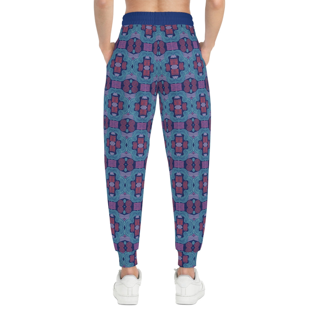 Blue Geometric Print Unisex Joggers