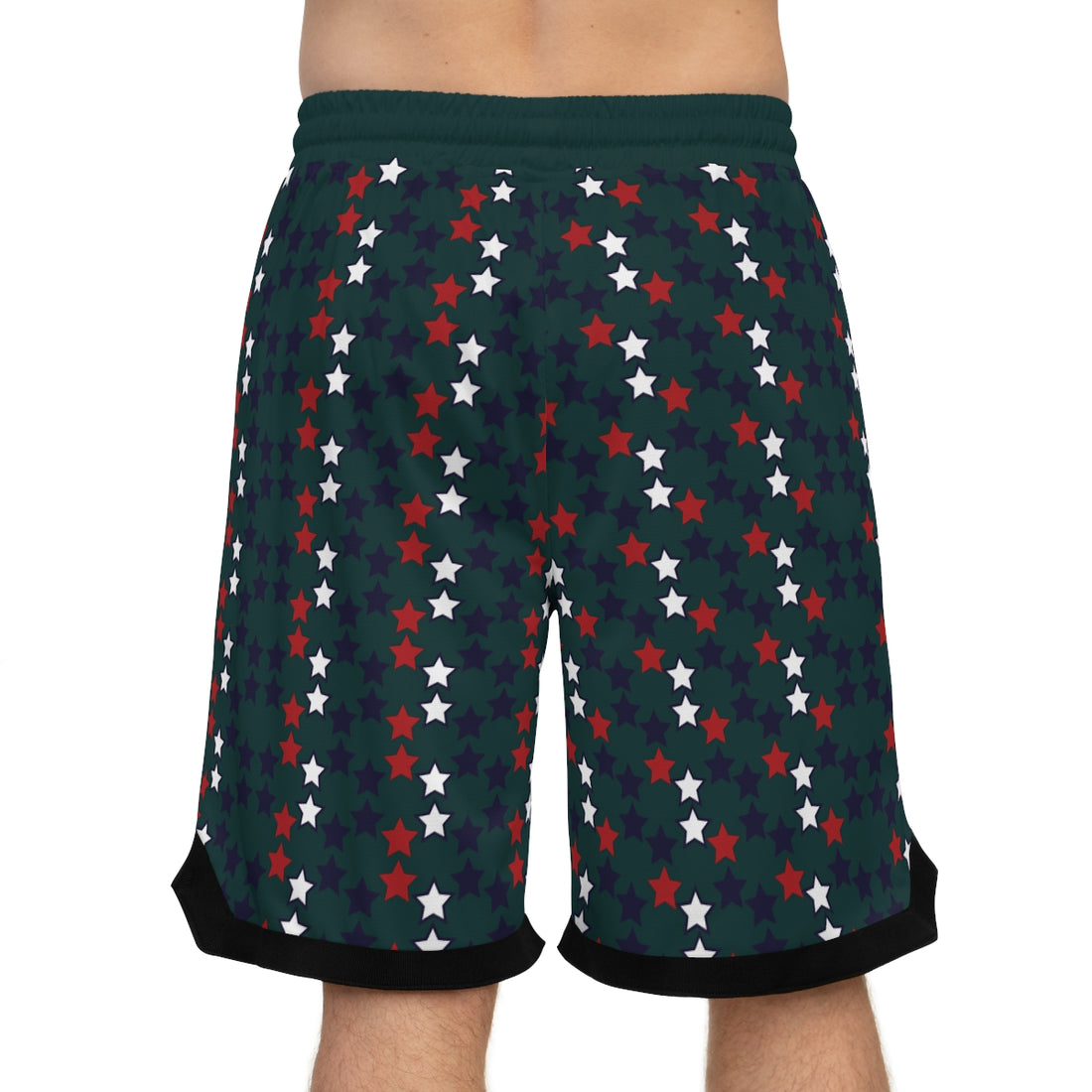 Bottle Green Stardom Basketball Rib Shorts (AOP)