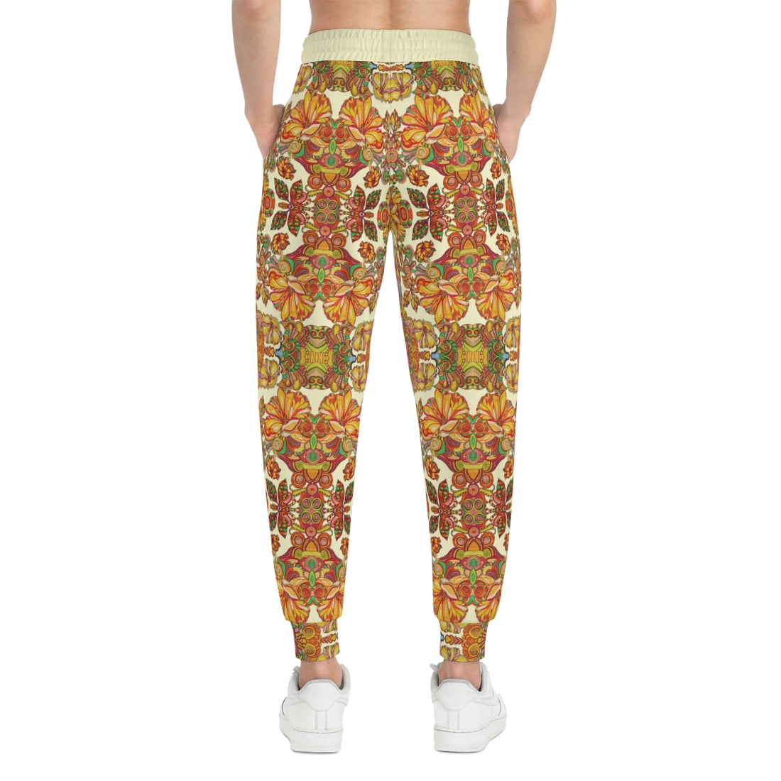 Cream AOP Artsy Floral Joggers