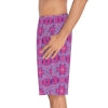 Lilac Bloom Geometric Print Men's Board Shorts (AOP)