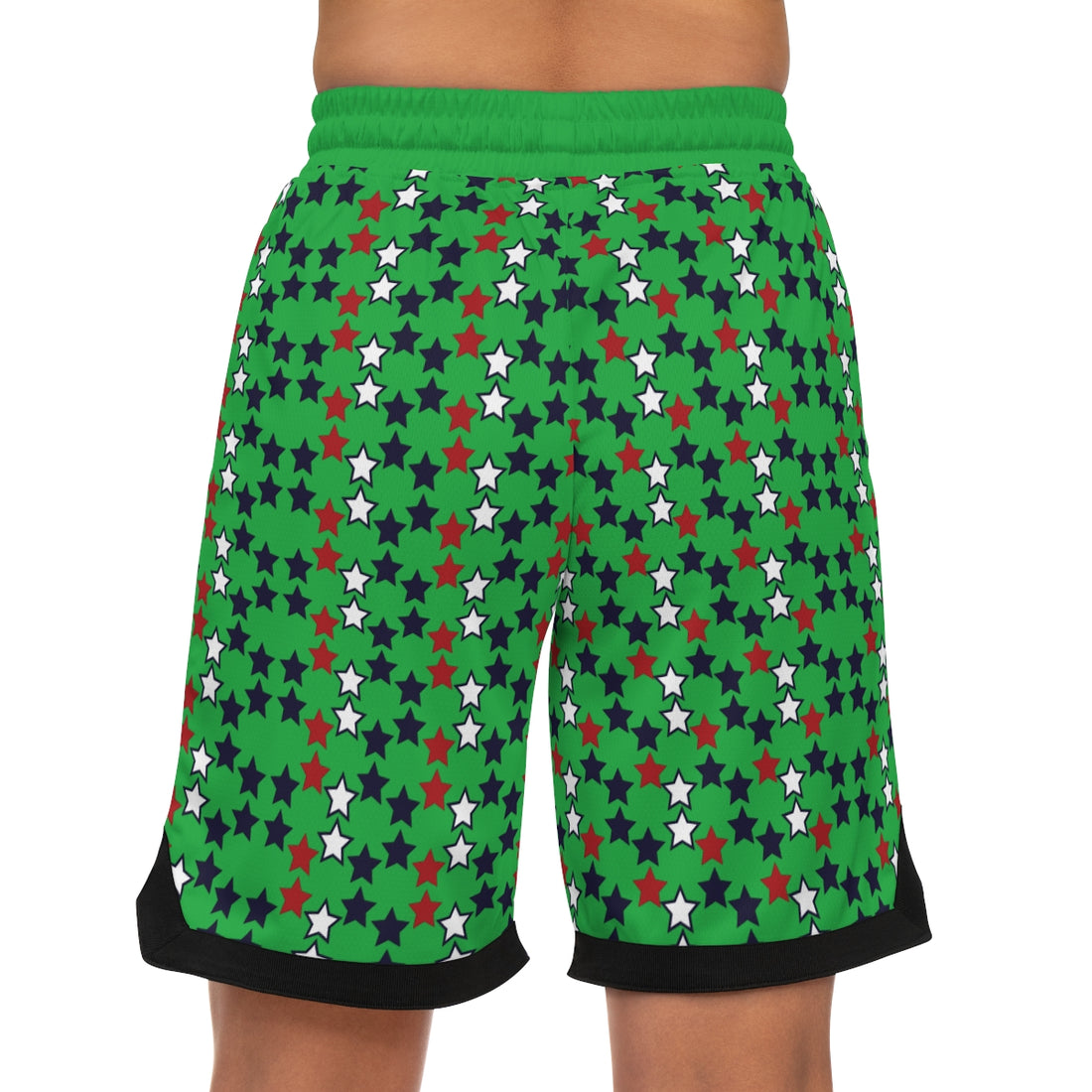 Lawn Green Stardom Basketball Rib Shorts (AOP)